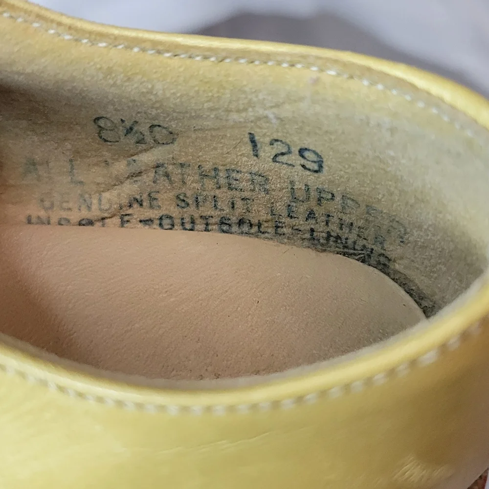 Vintage Self-Sarters Carpenter Leather Navy Blue Tan Saddle Shoes Toddler 8.5C